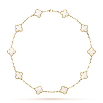 FLORAL QUADRIFIX NECKLACE WITH 10 MOTIFS - WHITE GOLD - BUY 1, GET 1 FREE