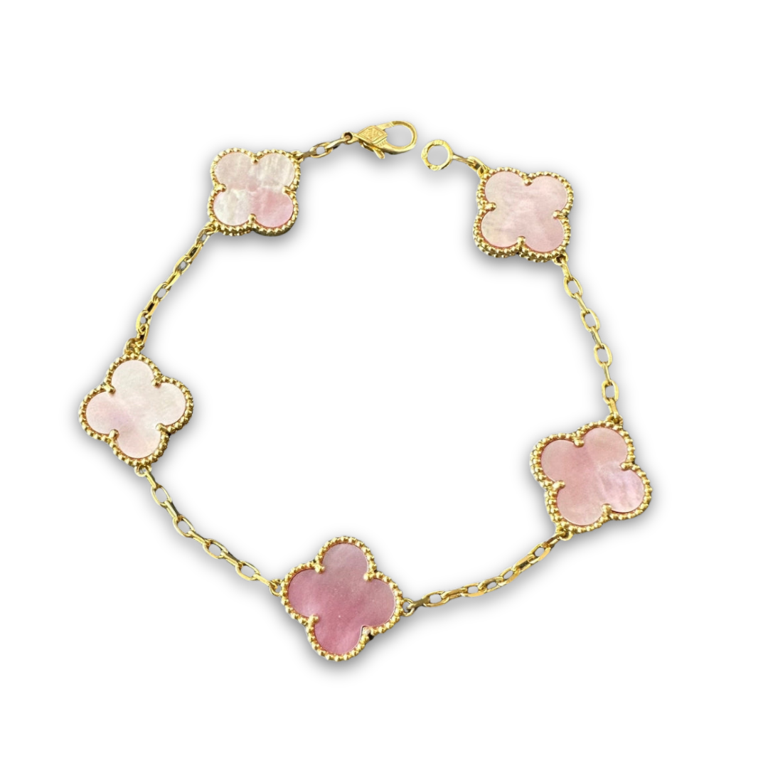 LUCKY BRACELET WITH FOUR-LEAF CLOVER IN PINK - BUY 1, GET 1 FREE