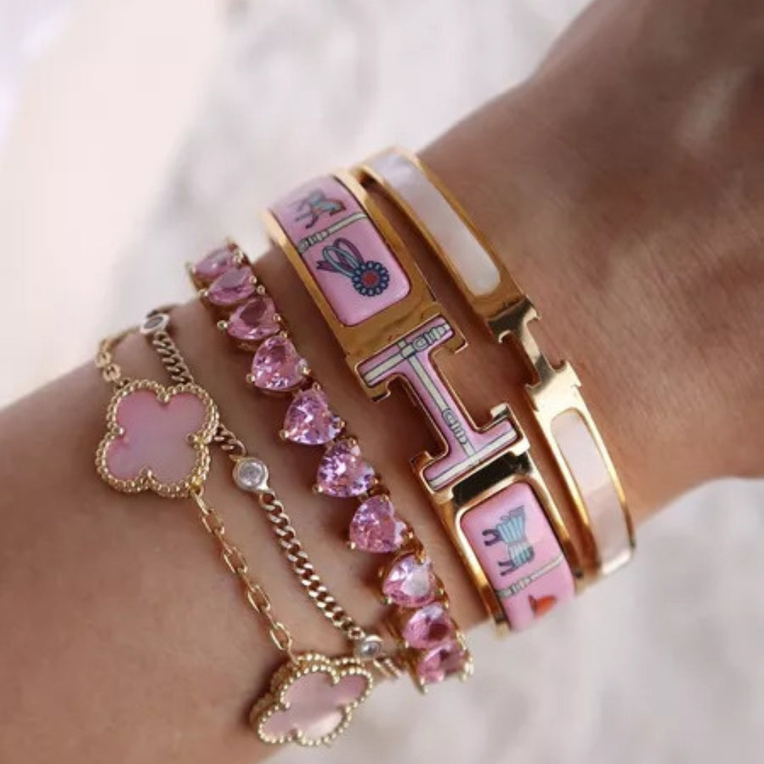 PINK HEART TENNIS BRACELET - BUY 1, GET 1 FREE