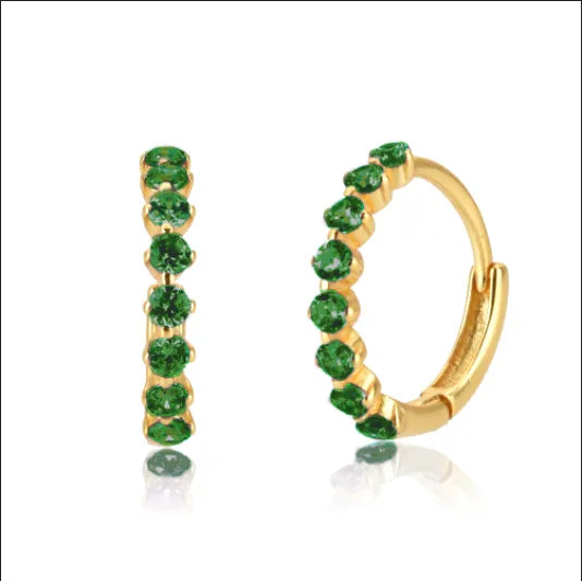 HUGGIES EARRINGS WITH GEMSTONES - BUY 1, GET 1 FREE