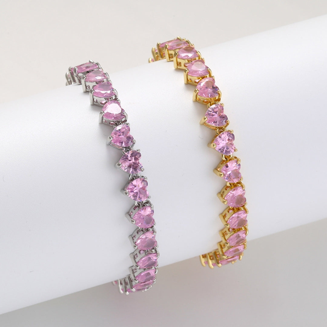 PINK HEART TENNIS BRACELET - BUY 1, GET 1 FREE