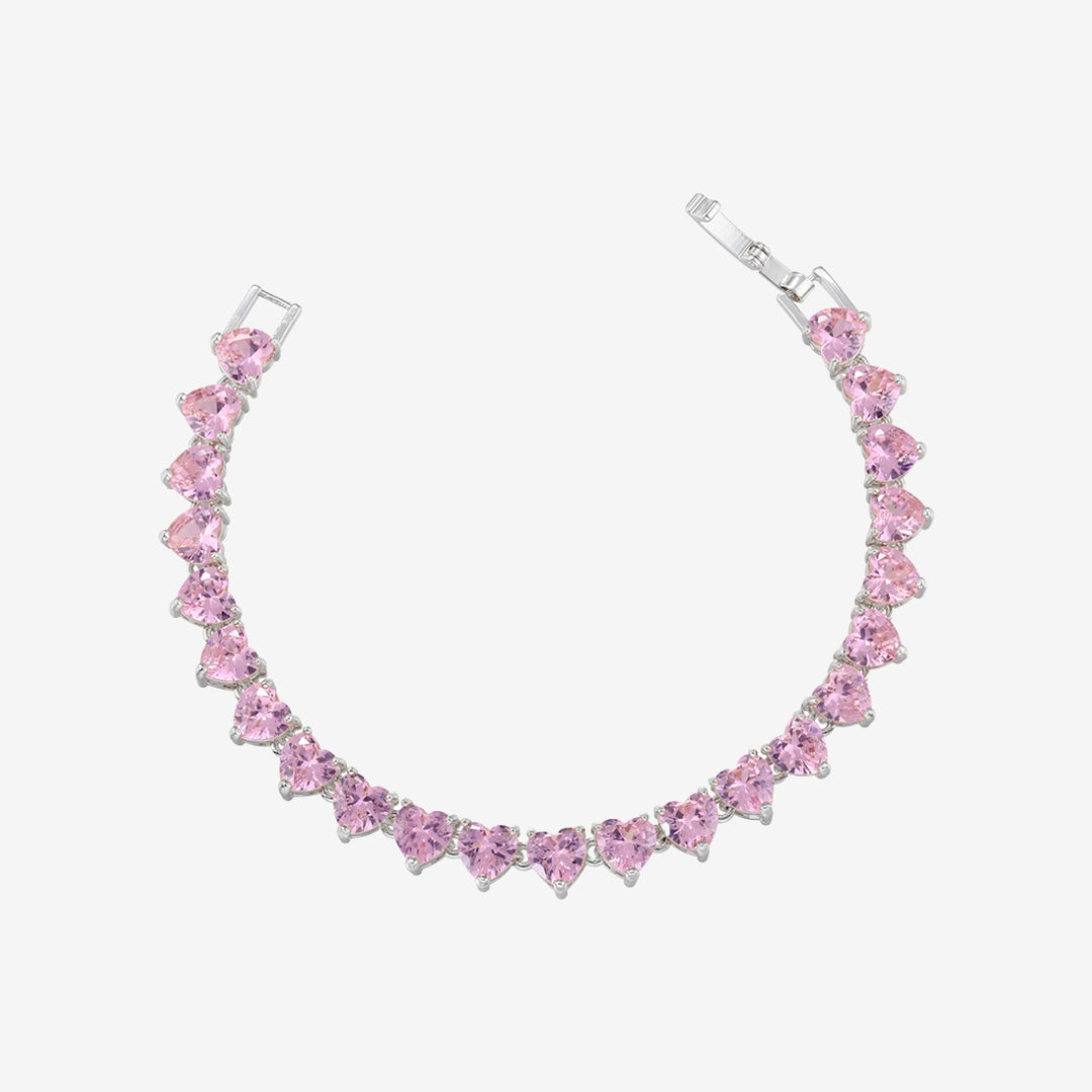 PINK HEART TENNIS BRACELET - BUY 1, GET 1 FREE